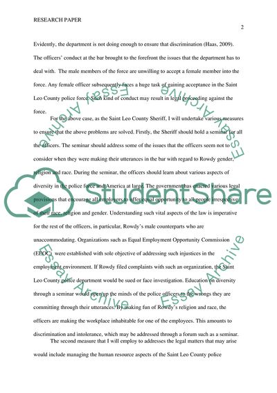 Sexual Harassment In The Police Force