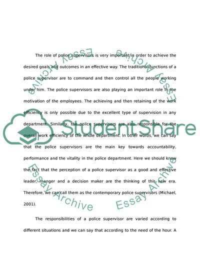 Creative and Critical Thinking of a Police Supervisor