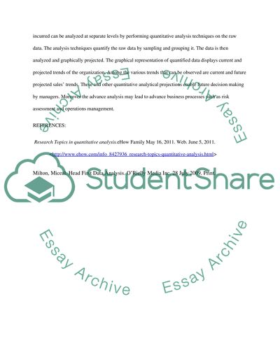 QUANTITATIVE DECISION MAKING