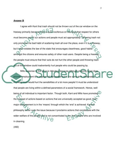 Ideas of Kant Versus Ideas of Mill