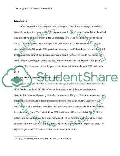 Economic Assessment for the US Economy