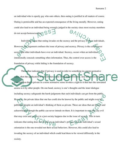 Acknowledgment of the Gay or Lesbian Lives