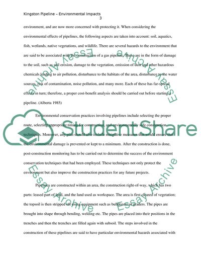 Kingston Pipeline Environmental Impact