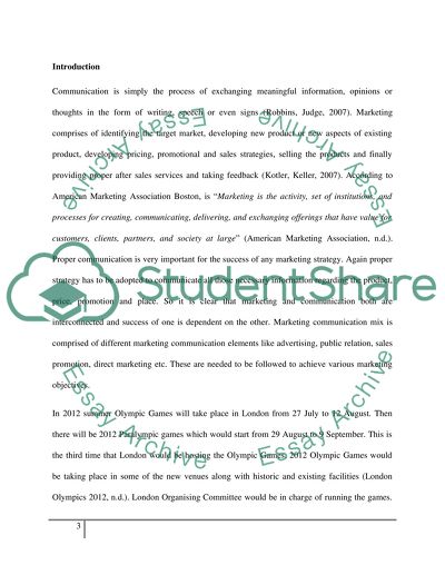 Marketing Communication at London Olympics