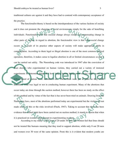 Should embryos be treated as human lives