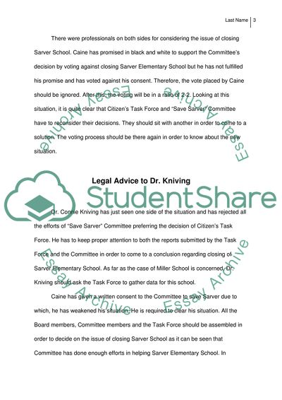 Legal Advice to Dr Kniving