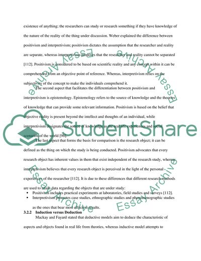 Positivism vs Interpretivism, Induction versus Deduction
