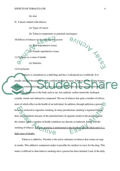 Effect of Tobacco Use on the Human Body