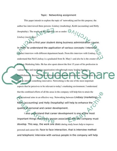 Purpose of Networking