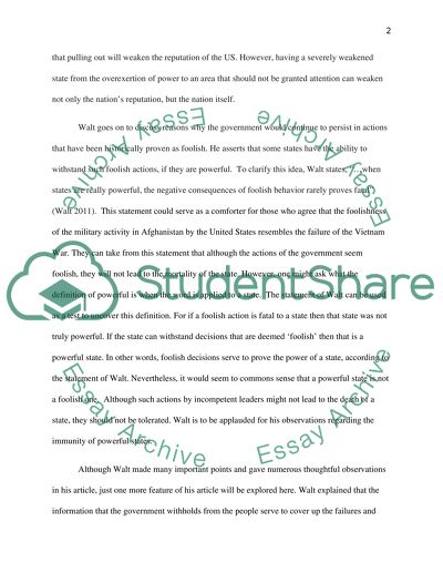 Stephen Walt: Right on Target