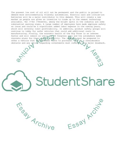 The Automobile Industry in the USA