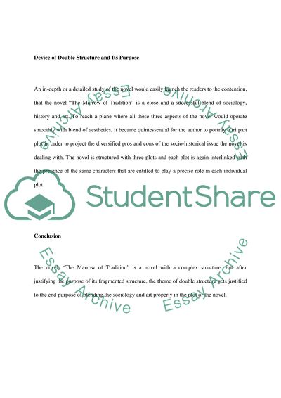 Theme of Doubling Structures in The Marrow of Tradition