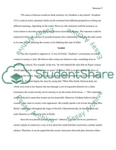 Issues of Race, Class and Gender in A Rose for Emily