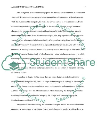 Assessing Educational Change