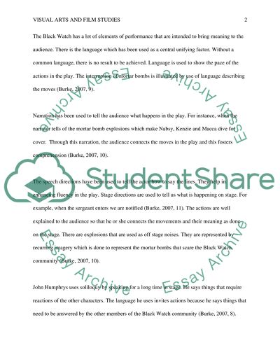 Close analysis of extract A* from the play Black watch by Gregory Burke