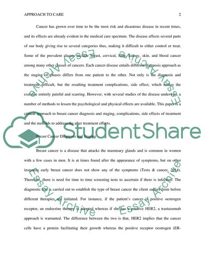 Breast Cancer Diagnosis, Staging, Complications and Side-Effects of Treatment