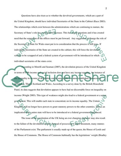 Creation of a Devolution Scheme