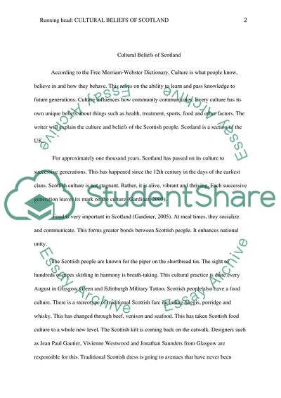 Cultural Beliefs of Scotland