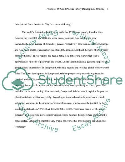 Principles of Good Practice in City Development Strategy