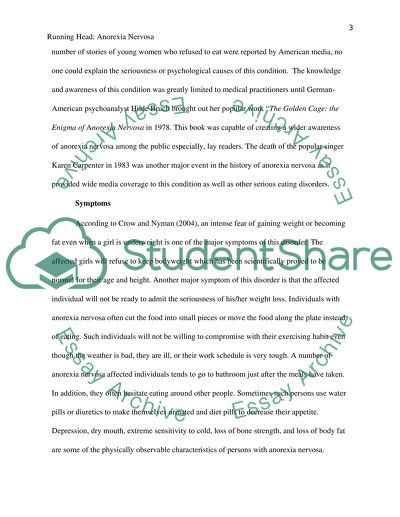 Anorexia Nervosa: A Childhood or Early Adolescent Disorder