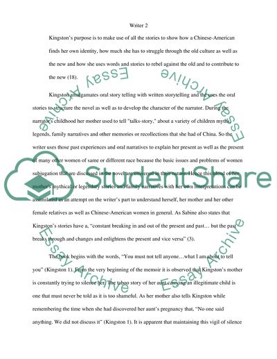 Technique to Break the Silence in The Woman Warriors