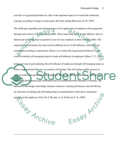 Discussion on Motivation Enhancing Performance and Role of Self Management and Organizational Behavior