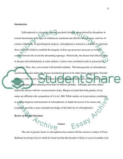 Causes and Symptoms of Schizophrenia