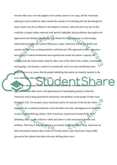 American Societys Point of View Towards Other Races