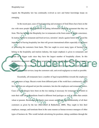 Legal Concept Working in Restaurant