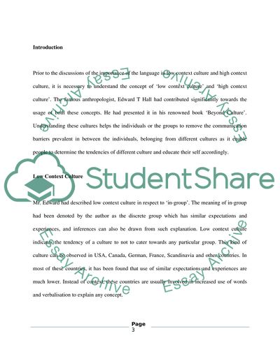 How Important Is the Language in Low-Context and High-Contex Cultures