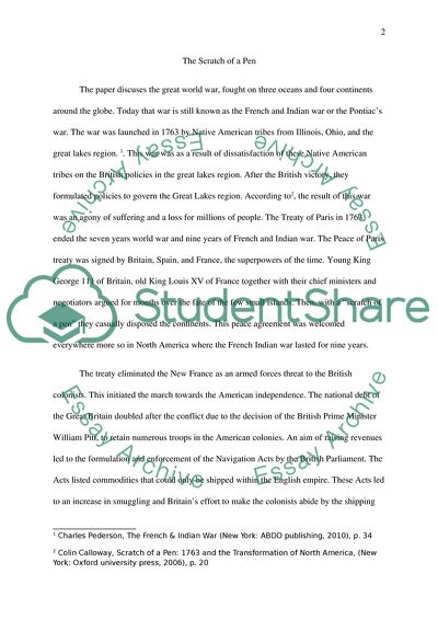 Analysis of The Scratch of a Pen by Colin Calloway