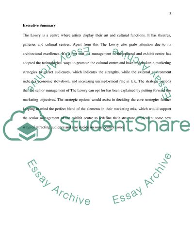 A Marketing Plan for The Lowry