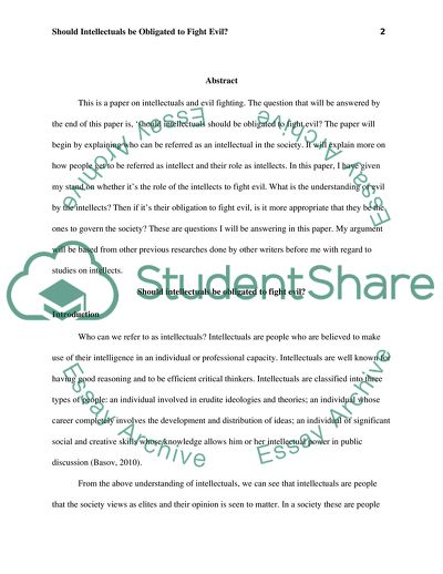 Should Intellectuals Be Obligated to Fight Evil