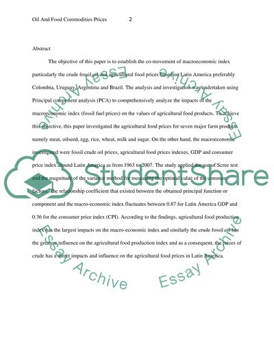 Oil And Food Commodities Prices. Oil prices effect on agricultural commodity prices in Latin American Nations