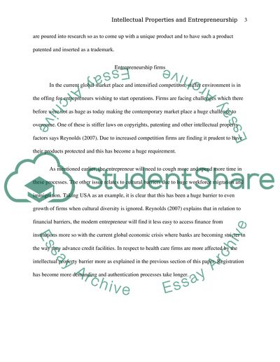 Intellectual Properties and Entrepreneurship