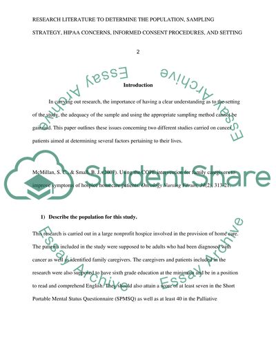 Population, Sampling Strategy, HIPAA Concerns, Informed Consent Procedures, and Setting