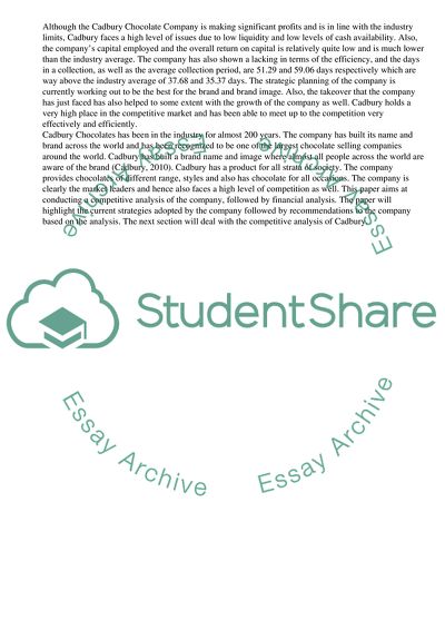 Cadbury Chocolate - Company Analysis