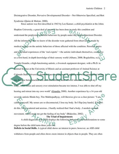 Autistic Children and How They Experience the World