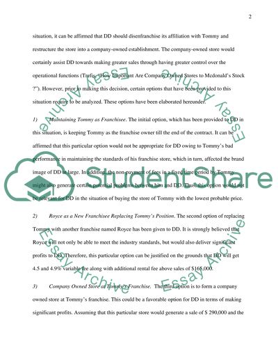 Dunkin Donuts and Tommys Franchise Store Analysis