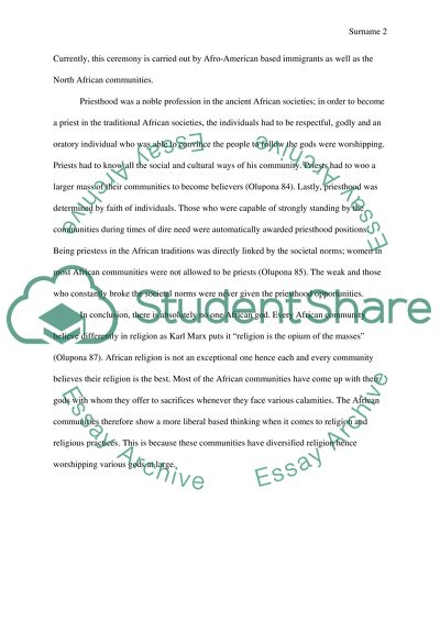 Sacred Arts and Ritual Performances in African Religions