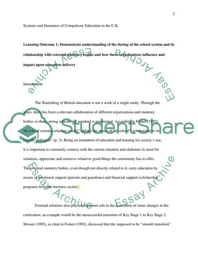 Systems and Structures of Compulsory Education in the U.K