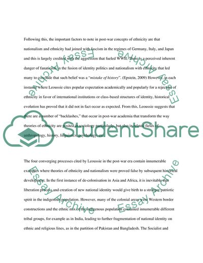 Theories of Ethnicity and Nationalism