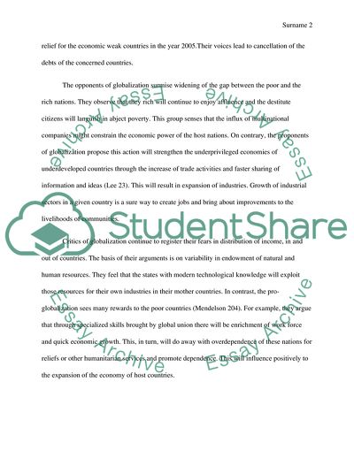 Politics of Globalization - Pros and Cons