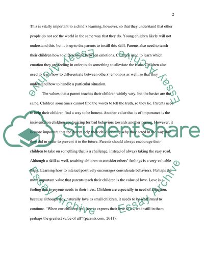 The Most Important Skills and Values that Children Learn from their Parents