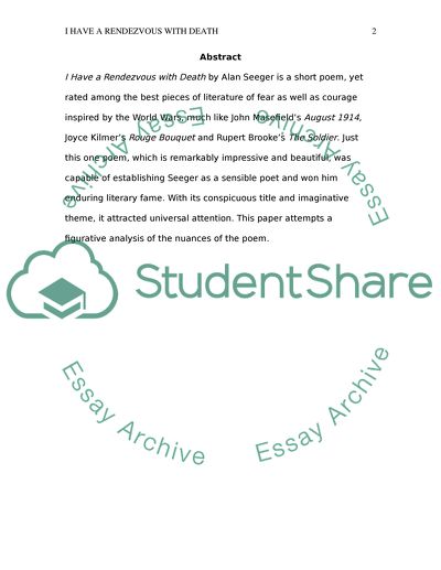 I Have a Rendezvous with Death by Alan Seeger