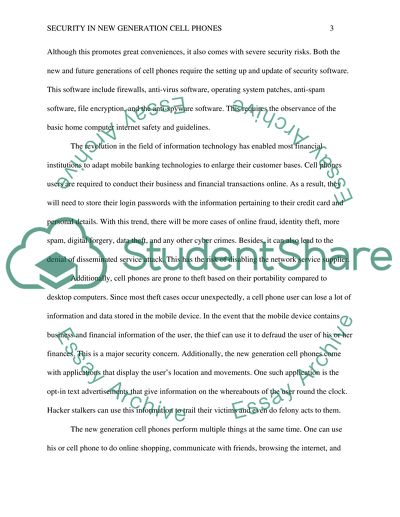 Security in New Generation Cell Phones