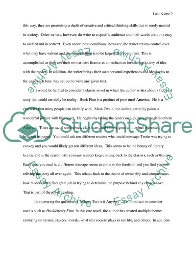 Whose Text is it Anyway Communication between author and reader