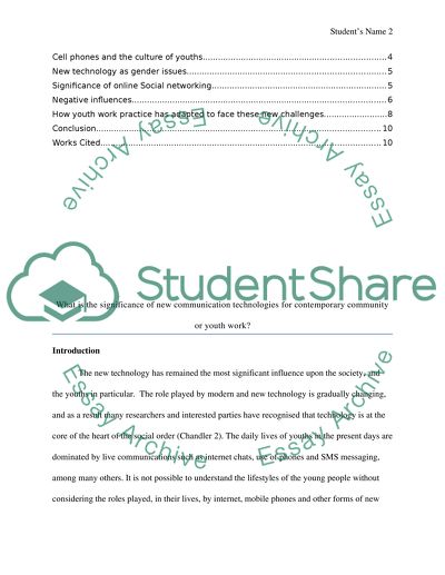 What is the significance of new communication technologies for contemporary community or youth work