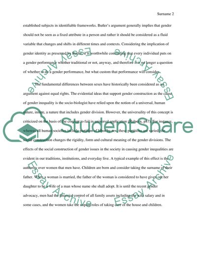 Gender Is Already Constructed