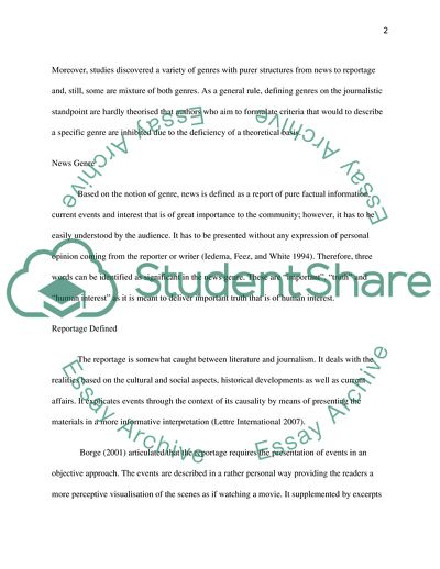 Contemporary News Reportage